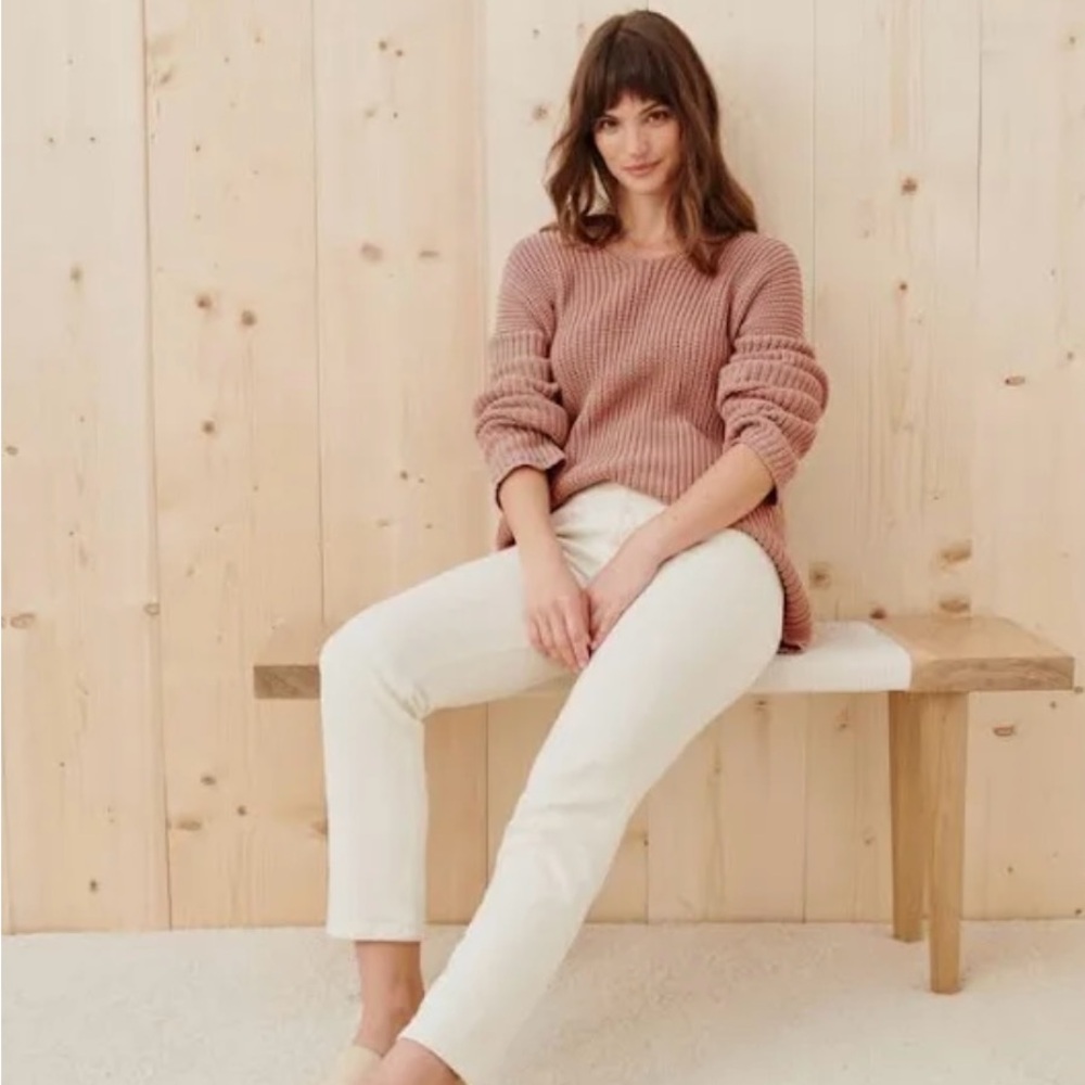 Jenni Kayne Cotton Cabin Sweater in Rose